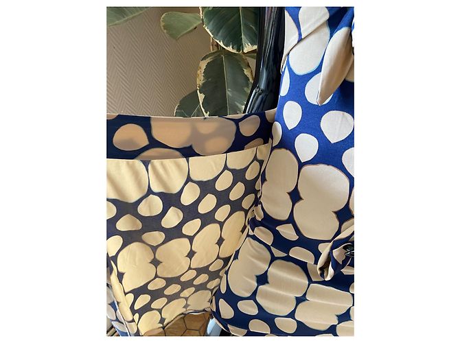 Abito Diane Von Furstenberg in seta e nylon blu beige - vista 6