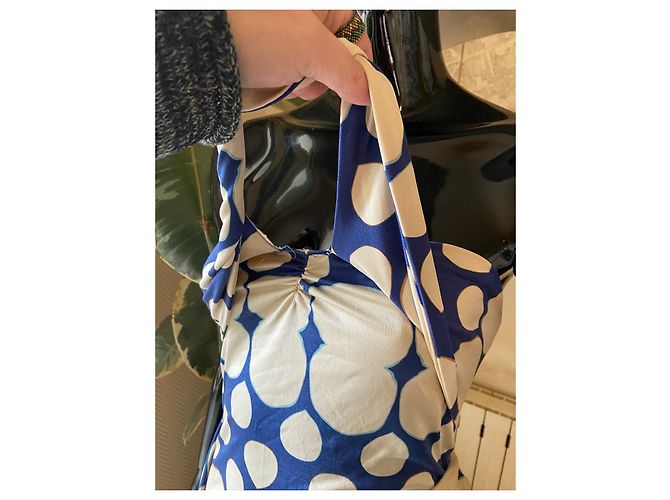 Abito Diane Von Furstenberg in seta e nylon blu beige - vista 7