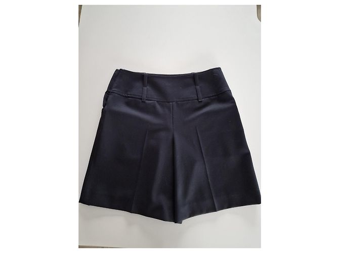 Falda culotte Hermès de lana azul Azul oscuro - vista 2