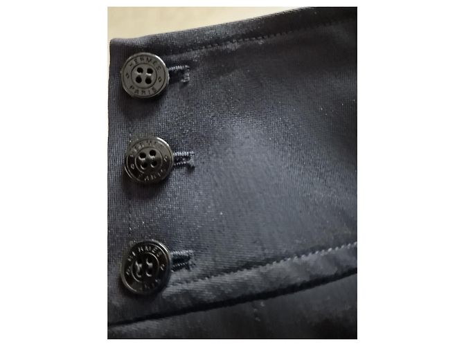 Falda culotte Hermès de lana azul Azul oscuro - vista 3