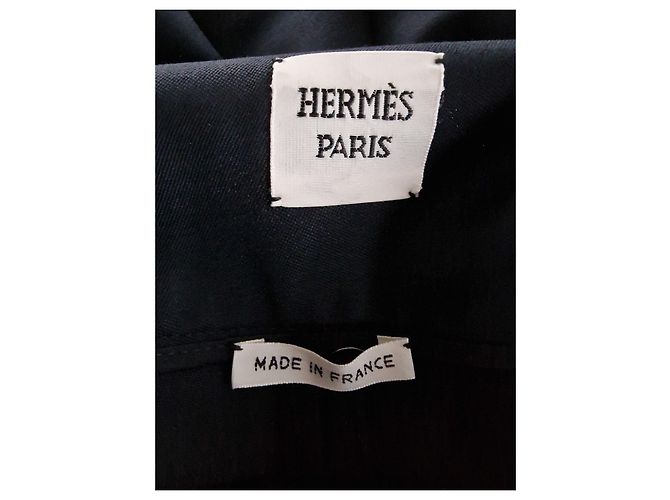 Falda culotte Hermès de lana azul Azul oscuro - vista 4
