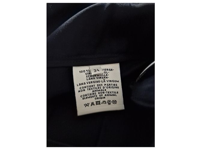 Falda culotte Hermès de lana azul Azul oscuro - vista 5