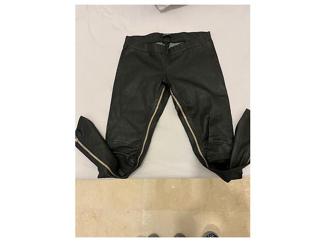Leggings Balmain de piel de cordero Negro - vista 3