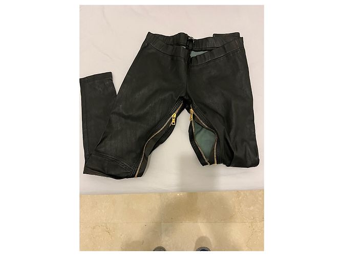 Leggings Balmain de piel de cordero Negro - vista 5