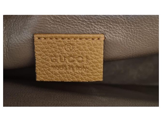 Borsa a mano Gucci Zumi in pelle marrone chiaro - vista 10