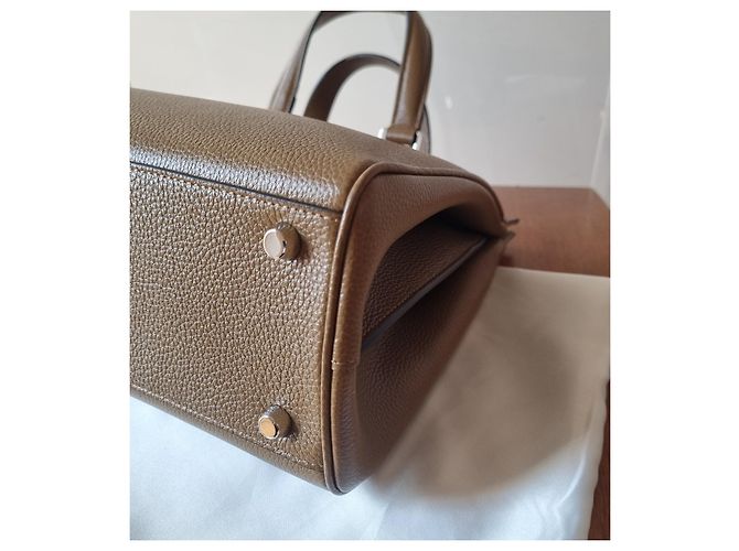 Borsa a mano Gucci Zumi in pelle marrone chiaro - vista 4