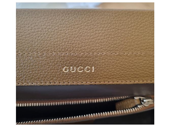 Borsa a mano Gucci Zumi in pelle marrone chiaro - vista 9