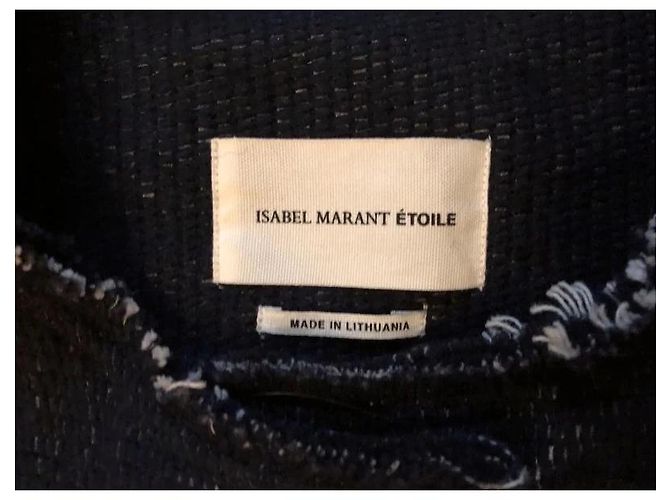 Abrigo Isabel Marant Etoile Estilo Trenca Lana Azul Marino - vista 2