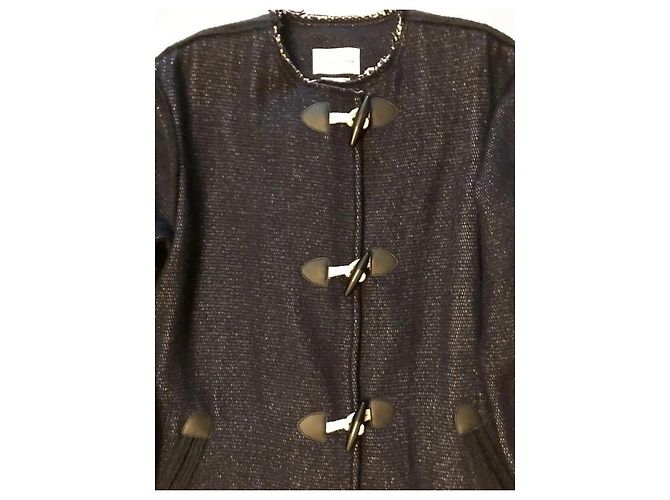 Abrigo Isabel Marant Etoile Estilo Trenca Lana Azul Marino - vista 4