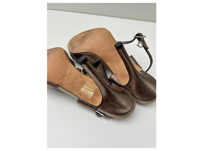 Sandali Dior in pelle metallizzata Metallico - vista 12