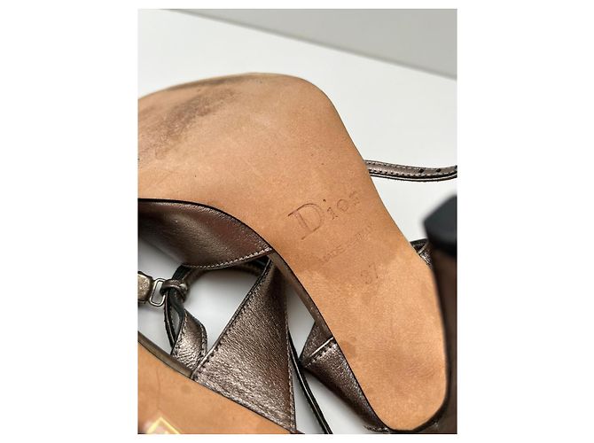 Sandali Dior in pelle metallizzata Metallico - vista 13