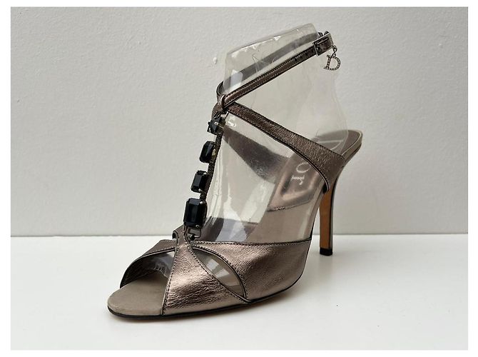 Sandali Dior in pelle metallizzata Metallico - vista 3