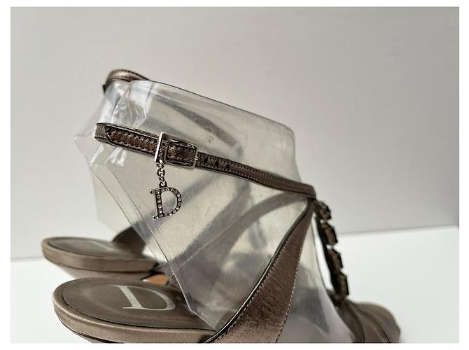 Sandali Dior in pelle metallizzata Metallico - vista 5