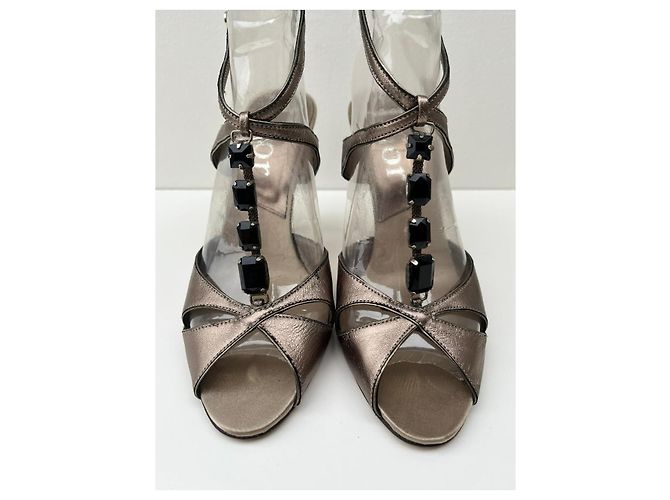 Sandali Dior in pelle metallizzata Metallico - vista 9