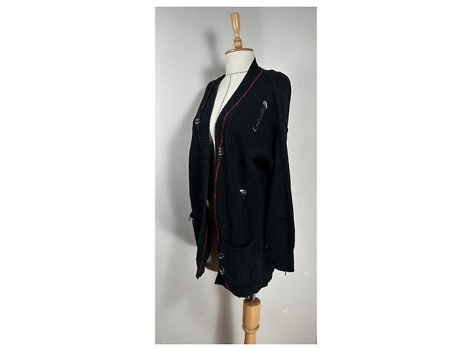 Pinko Strickjacke Schwarz Kaschmir Wolle - Ansicht 2