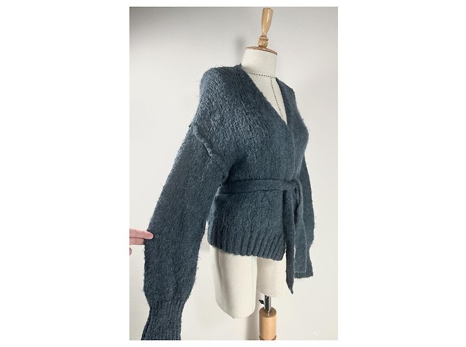 American Vintage Strickjacke Grau Wolle Mohair - Ansicht 2