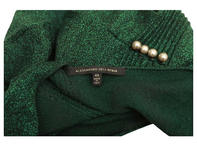 Alessandro Dell'Acqua Camicetta senza maniche verde glitterata con fiocco - vista 4
