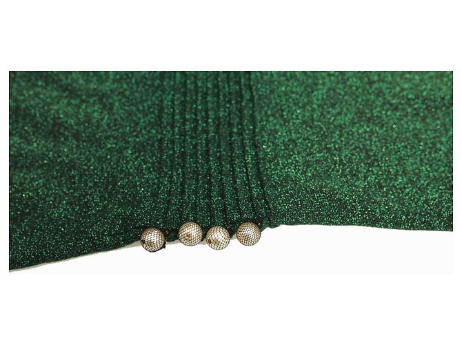 Alessandro Dell'Acqua Camicetta senza maniche verde glitterata con fiocco - vista 6