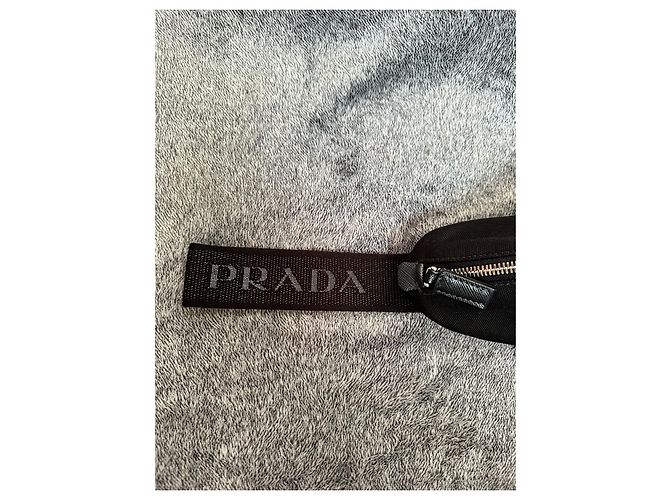 Pochette Prada Triangle in cotone nero - vista 6