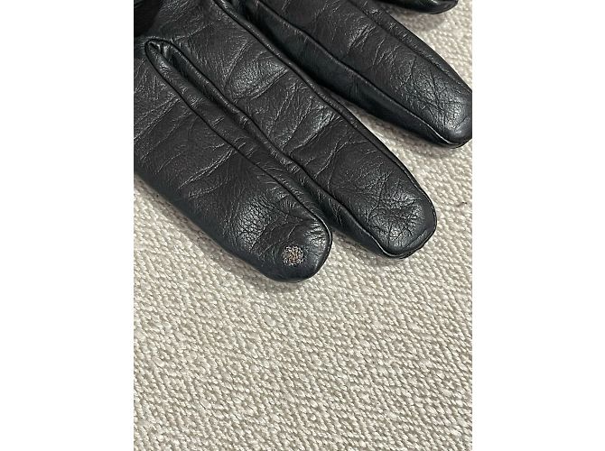 Kelly Hermès HERMES Handschuhe T.Zoll 7 Leder Schwarz - Ansicht 4