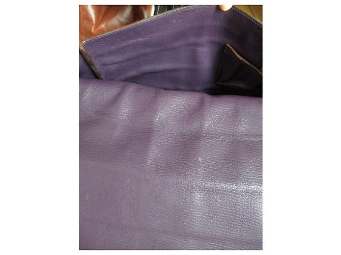 Autre Marque Borsa in coccodrillo marrone. - vista 7