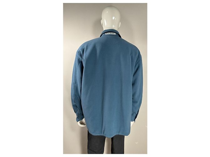 Acne Studios Oddy Wendbare wattierte Hemdjacke Blau Kariert - Ansicht 10