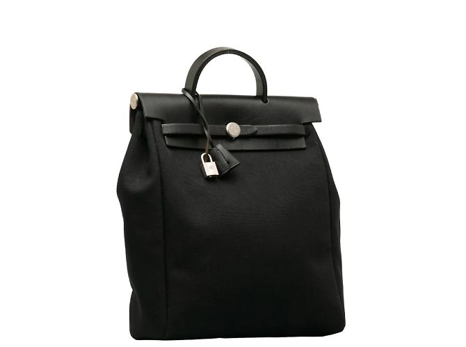 Hermès Zaino Toile Herbag Nero - vista 2