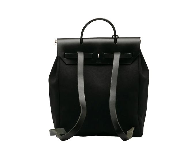 Hermès Zaino Toile Herbag Nero - vista 3