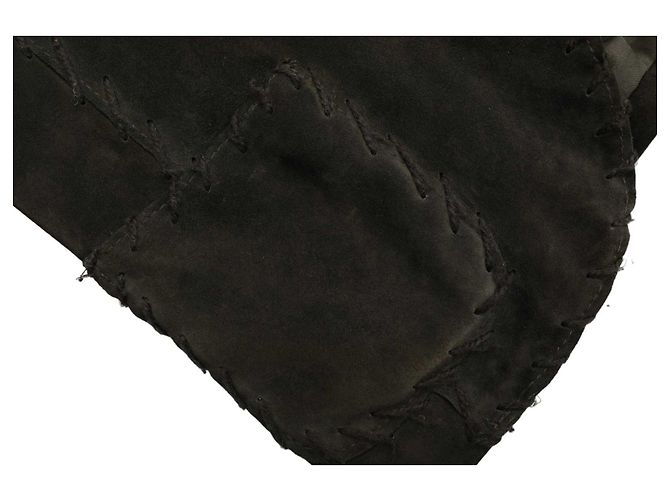 Autre Marque Atos Lombardini Wildlederjacke Schwarz mit Knebelverschluss 42 - Ansicht 8