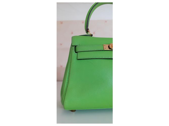 Hermès Hermes Mini Kelly 20 cm Vert Cru Ghw Verde chiaro - vista 3
