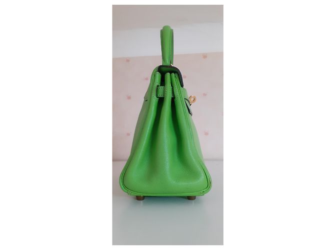 Hermès Hermes Mini Kelly 20 cm Vert Cru Ghw Verde chiaro - vista 4