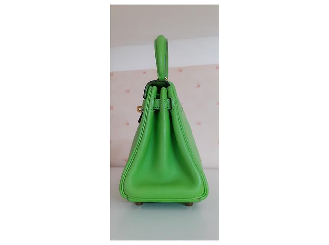 Hermès Hermes Mini Kelly 20 cm Vert Cru Ghw Verde chiaro - vista 5