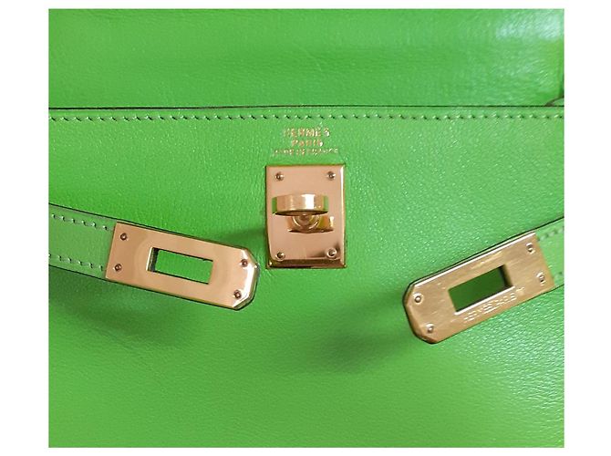 Hermès Hermes Mini Kelly 20 cm Vert Cru Ghw Verde chiaro - vista 7