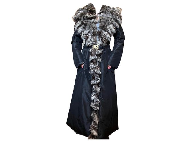 Roberto Cavalli F./W 2003 abrigo acolchado Negro - vista 7