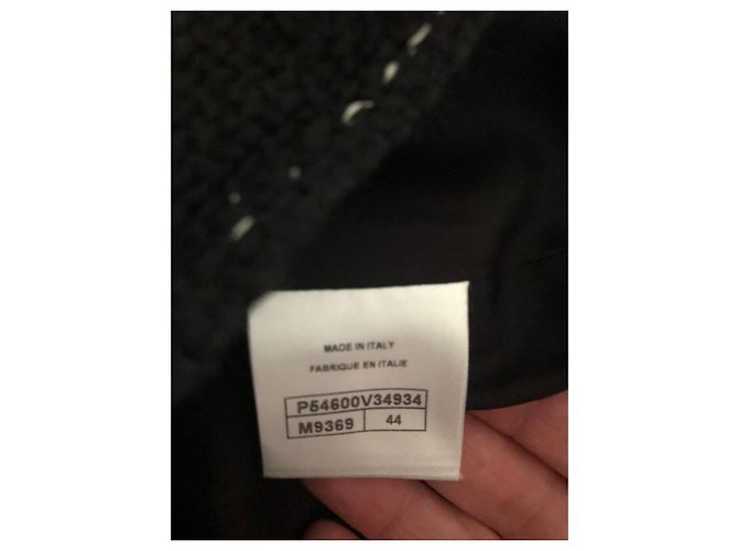 Gonna Chanel in tweed nera e bianca lana Nero Bianco - vista 9