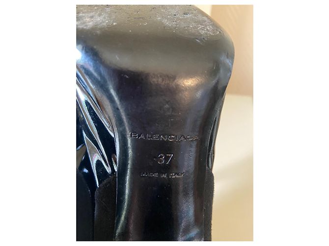 Stivaletti Balenciaga in pelle e vernice nera Nero - vista 10