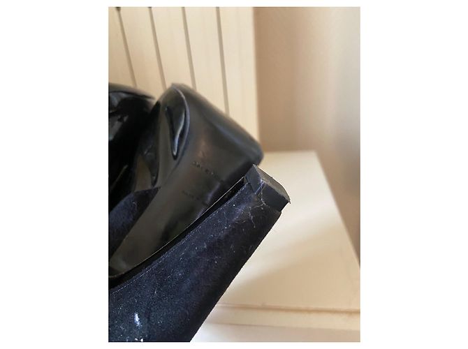 Stivaletti Balenciaga in pelle e vernice nera Nero - vista 7
