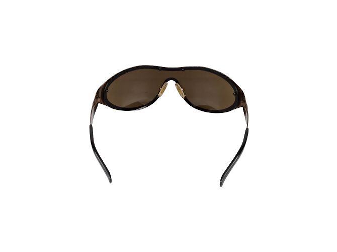 Gucci Metallic Shield Sonnenbrille Braun - Ansicht 4