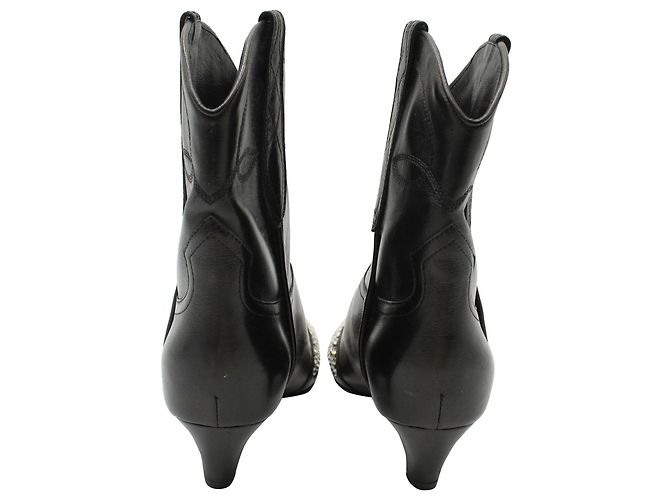 Stivaletti Khaite Dallas decorati con cristalli in pelle nera - vista 6