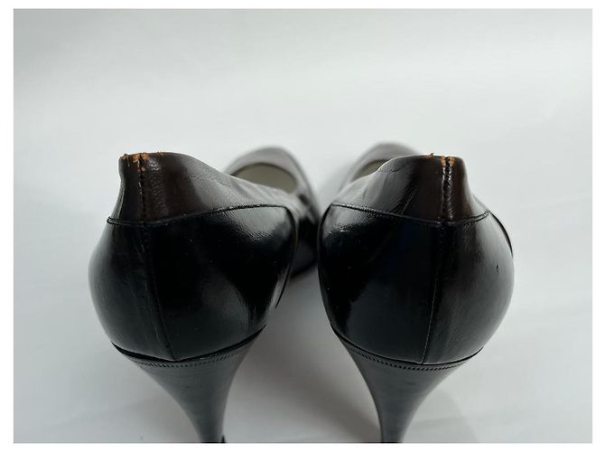 Saltos Pollini de couro marrom preto tamanho 41 - vista 4