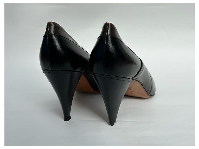 Saltos Pollini de couro marrom preto tamanho 41 - vista 7