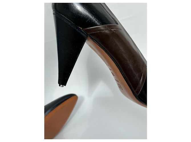 Saltos Pollini de couro marrom preto tamanho 41 - vista 8