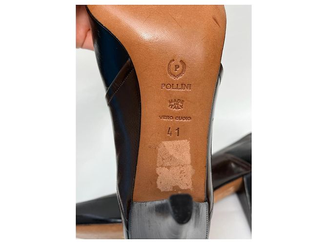 Saltos Pollini de couro marrom preto tamanho 41 - vista 9