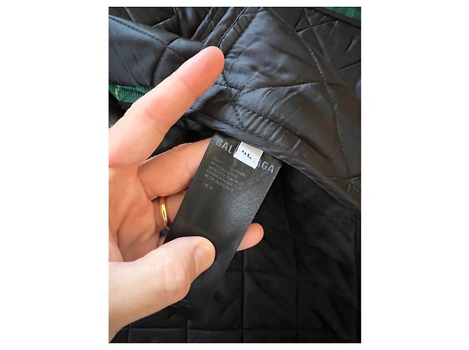 Sobrecamisa Balenciaga Acolchoada Xadrez Verde de Lã - vista 10