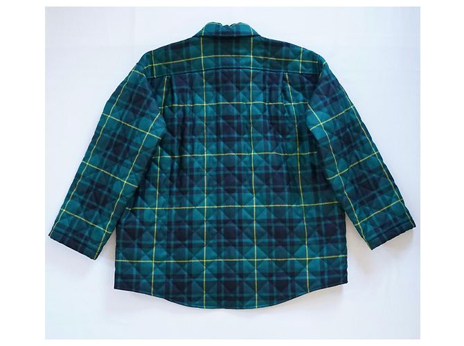 Sobrecamisa Balenciaga Acolchoada Xadrez Verde de Lã - vista 2