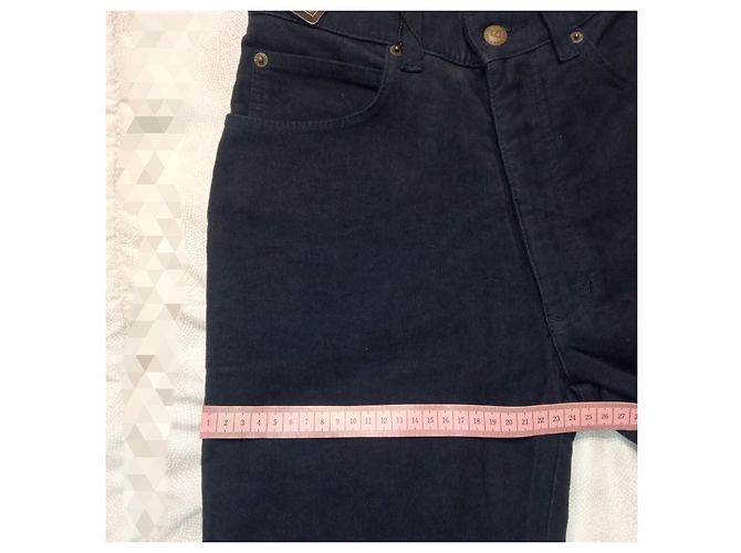 Fendi AMOR Hose mit hoher Taille blau aus Baumwolle - Ansicht 12