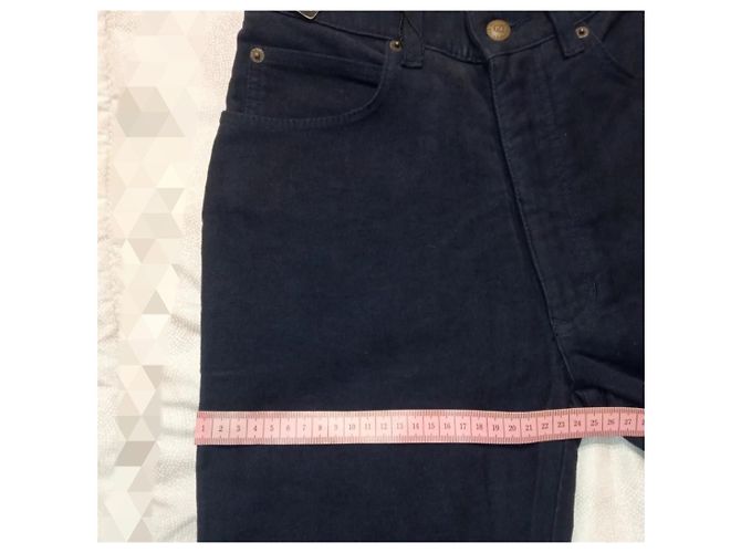Fendi AMOR Hose mit hoher Taille blau aus Baumwolle - Ansicht 5
