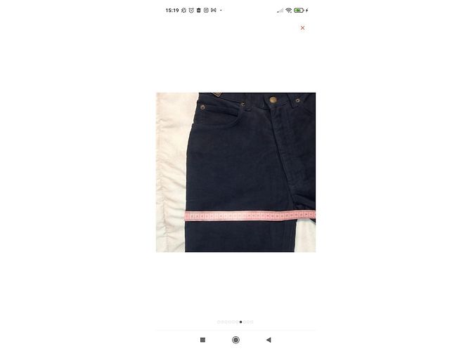 Fendi AMOR Hose mit hoher Taille blau aus Baumwolle - Ansicht 9