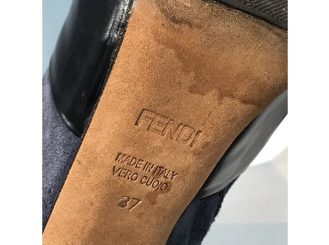 Botines FENDI T.EU 37 de ante Azul - vista 6