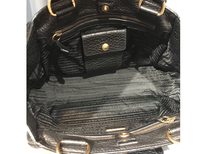 Double PRADA Handtaschen T. Leder Schwarz - Ansicht 9